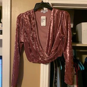 Velvet cropped long sleeve